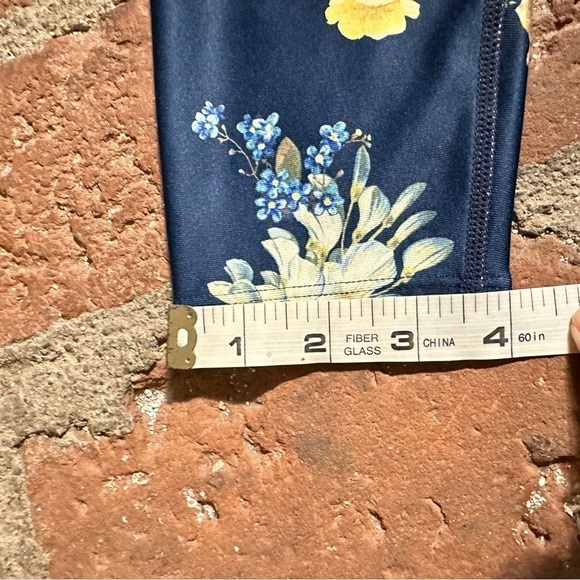 Joy Lab Navy and Yellow Floral Leggings Size Small - Picture 14 of 16